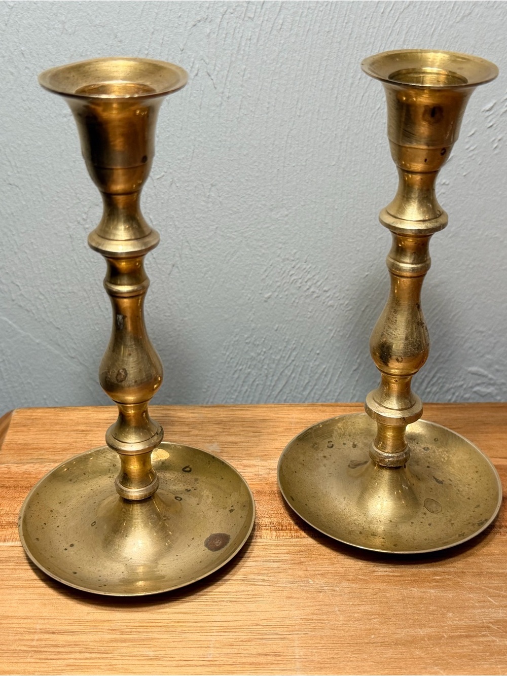 Vintage Brass Candlestick Pair - Classic Gold Home Accent